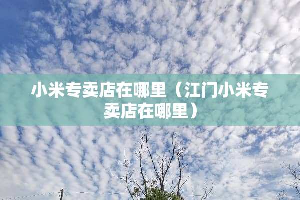小米专卖店在哪里（江门小米专卖店在哪里）