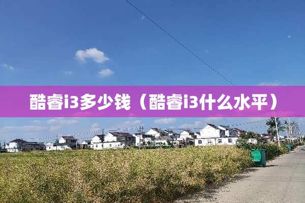 酷睿i3多少钱（酷睿i3什么水平）