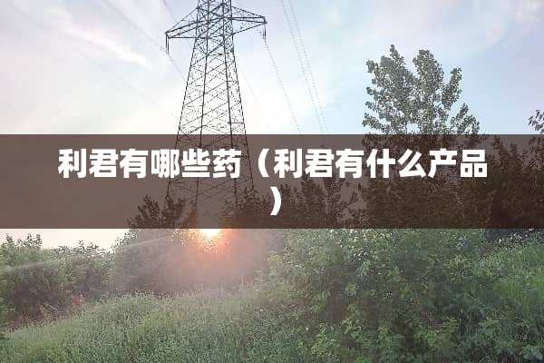 利君有哪些药（利君有什么产品）