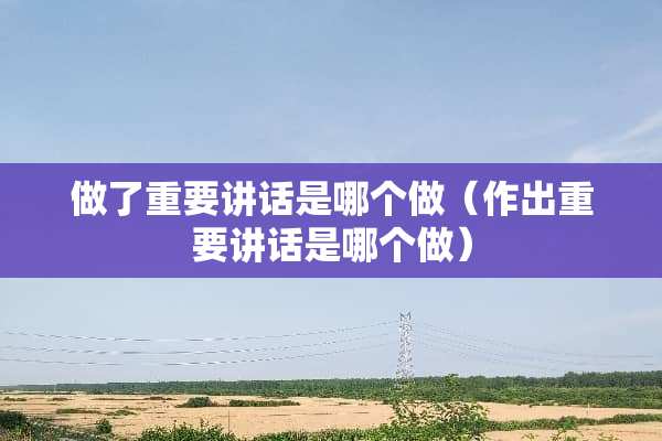 做了重要讲话是哪个做（作出重要讲话是哪个做）