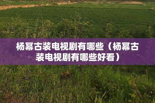 杨幂古装电视剧有哪些（杨幂古装电视剧有哪些好看）
