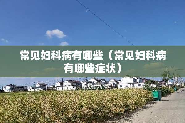 常见妇科病有哪些（常见妇科病有哪些症状）