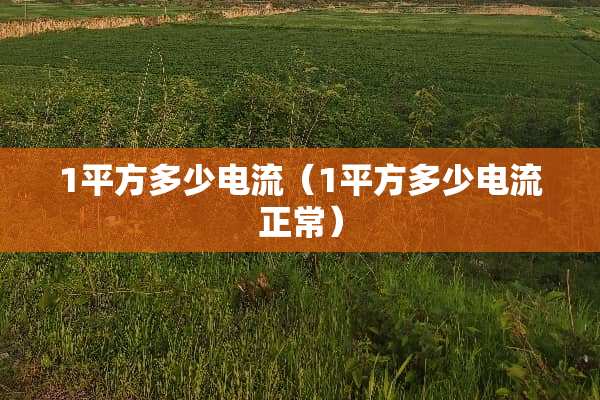 1平方多少电流（1平方多少电流正常）