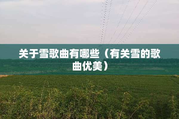 关于雪歌曲有哪些（有关雪的歌曲优美）