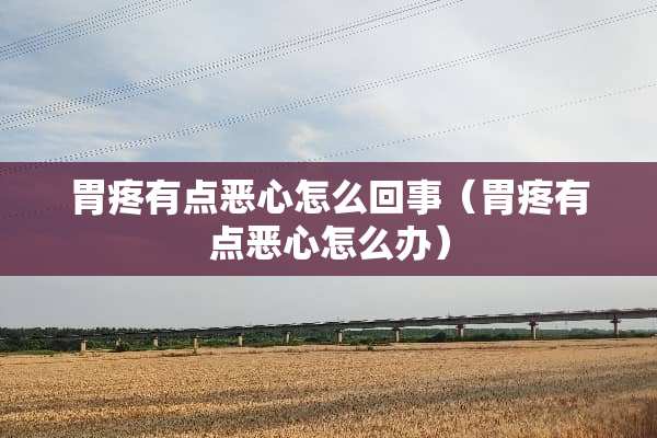 胃疼有点恶心怎么回事（胃疼有点恶心怎么办）