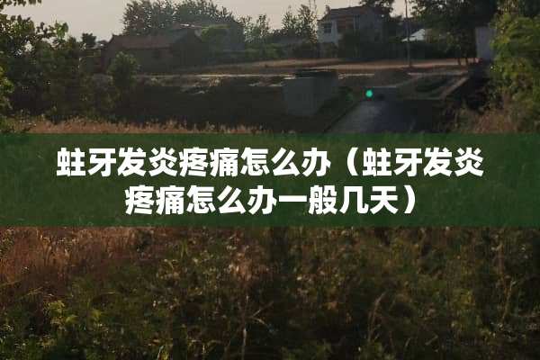 蛀牙发炎疼痛怎么办（蛀牙发炎疼痛怎么办一般几天）