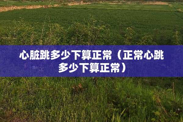 心脏跳多少下算正常（正常心跳多少下算正常）