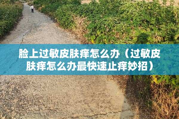 脸上过敏皮肤痒怎么办（过敏皮肤痒怎么办最快速止痒妙招）