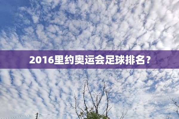 2016里约奥运会**排名？