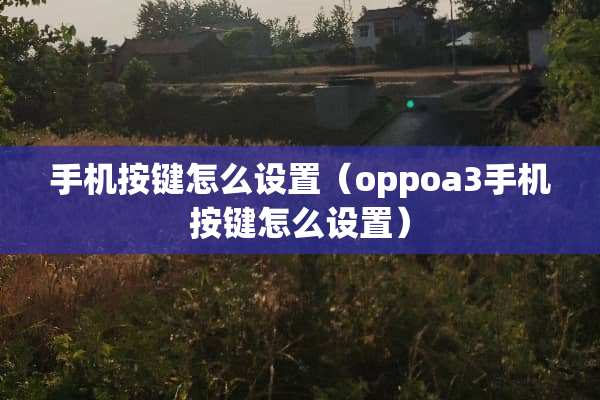 手机按键怎么设置（oppoa3手机按键怎么设置）