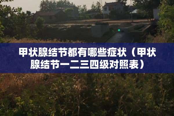 甲状腺结节都有哪些症状（甲状腺结节一二三四级对照表）
