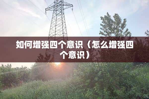 如何增强四个意识（怎么增强四个意识）