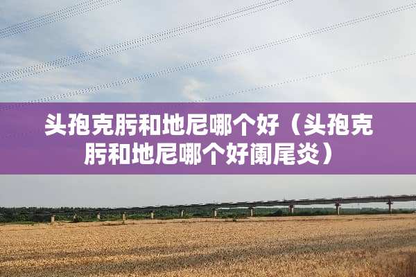 头孢克肟和地尼哪个好（头孢克肟和地尼哪个好阑尾炎）