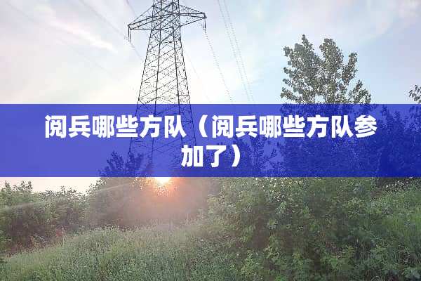 阅兵哪些方队（阅兵哪些方队参加了）