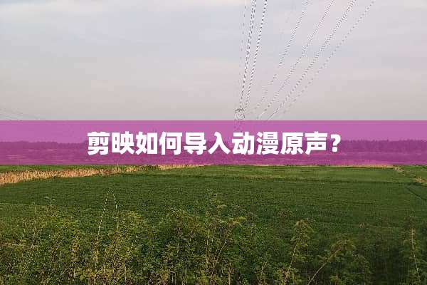 剪映如何导入动漫原声？