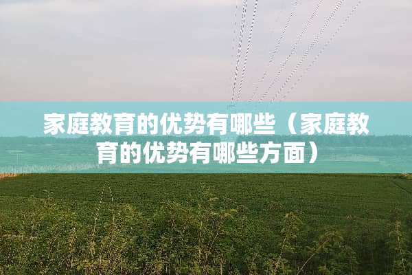 家庭教育的优势有哪些（家庭教育的优势有哪些方面）