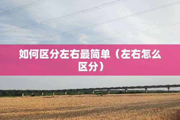 如何区分左右最简单（左右怎么区分）