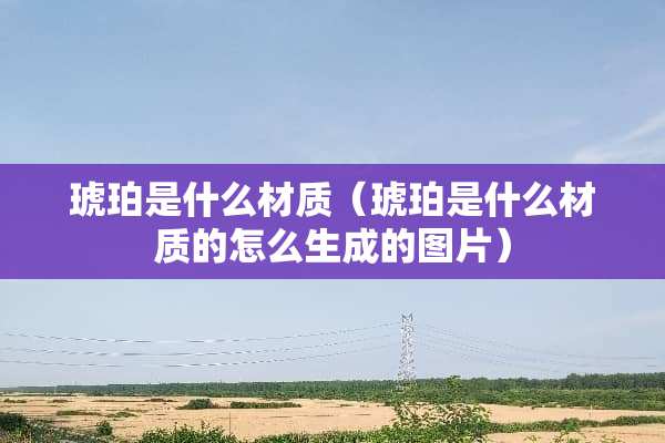 琥珀是什么材质（琥珀是什么材质的怎么生成的图片）