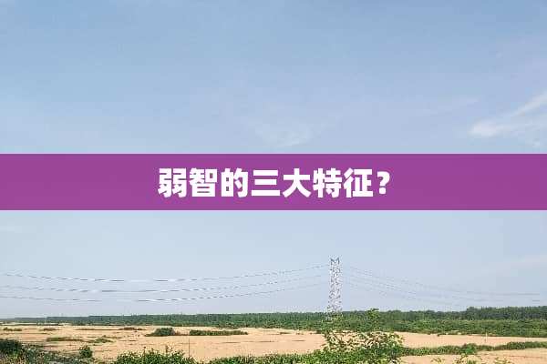 弱智的三大特征？