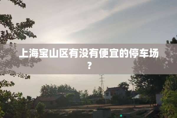 上海宝山区有没有便宜的停车场？