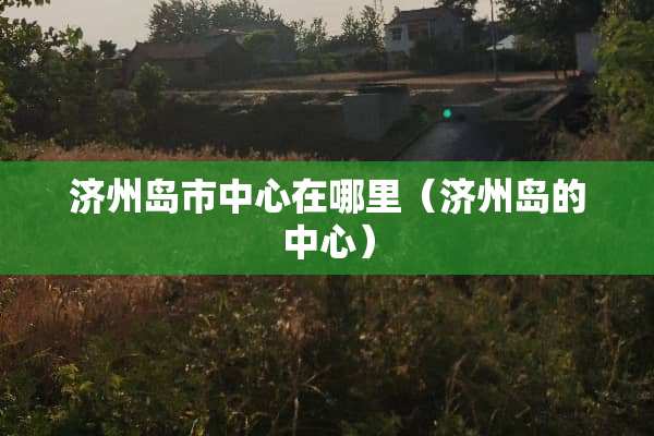 济州岛市中心在哪里（济州岛的中心）