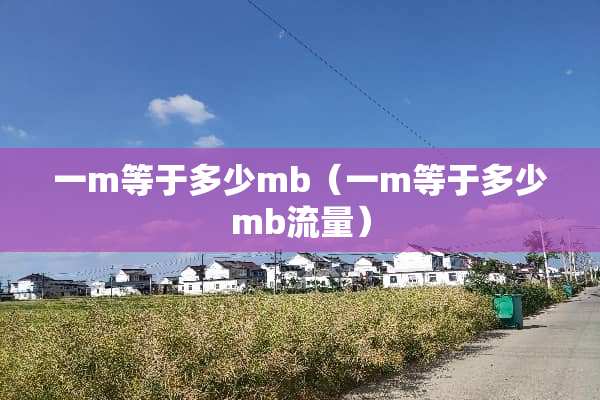 一m等于多少mb（一m等于多少mb流量）