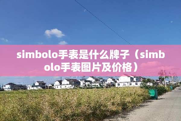 simbolo手表是什么牌子（simbolo手表图片及价格）