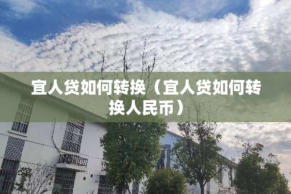 宜人贷如何转换（宜人贷如何转换人民币）