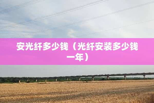 安光纤多少钱（光纤安装多少钱一年）