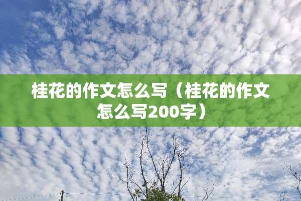 桂花的作文怎么写（桂花的作文怎么写200字）