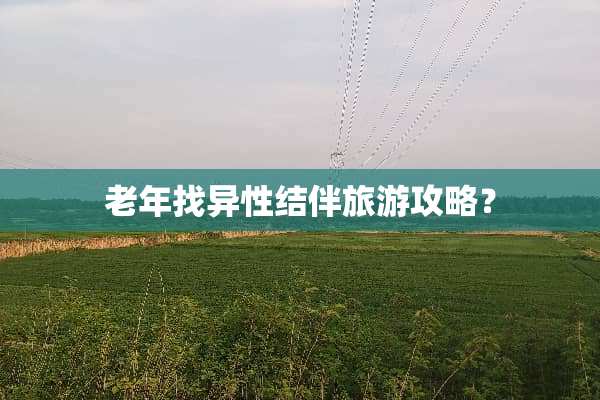 老年找异性结伴旅游攻略？
