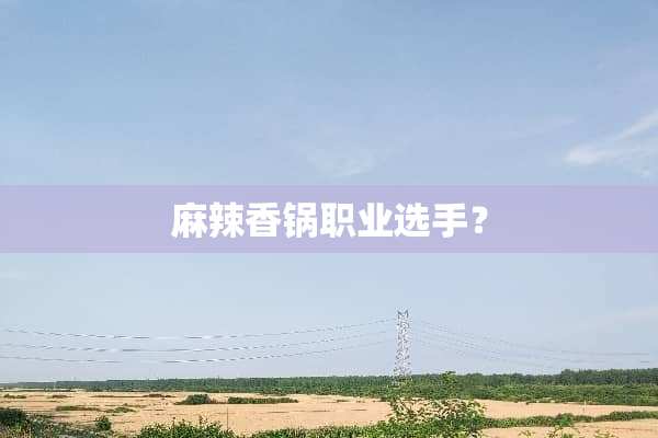 麻辣香锅职业选手？