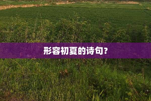 形容初夏的诗句？