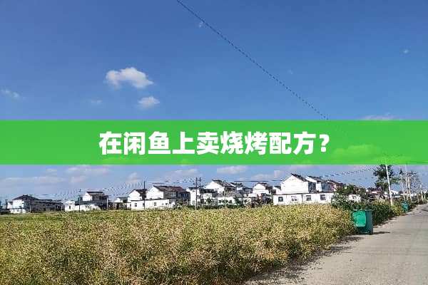 在闲鱼上卖烧烤配方？