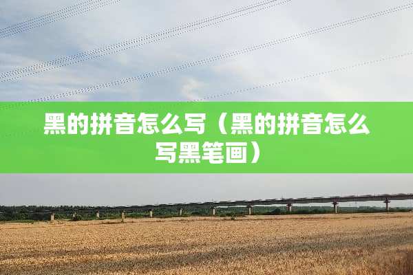 黑的拼音怎么写（黑的拼音怎么写黑笔画）