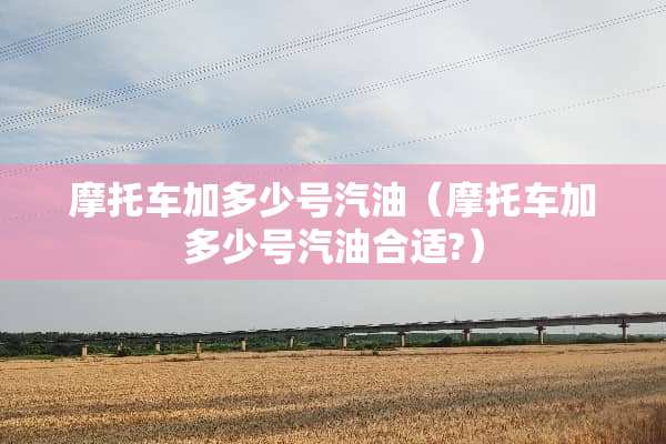 摩托车加多少号汽油（摩托车加多少号汽油合适?）