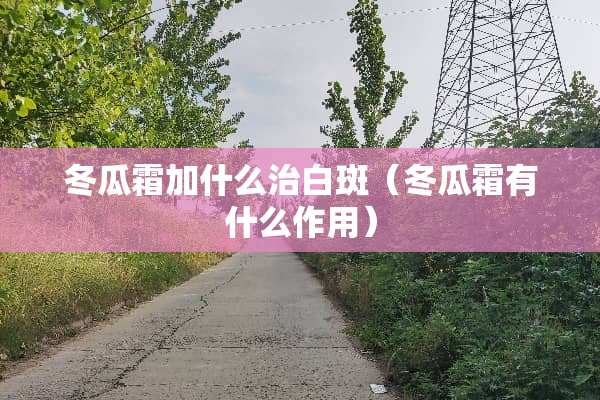 冬瓜霜加什么治白斑（冬瓜霜有什么作用）