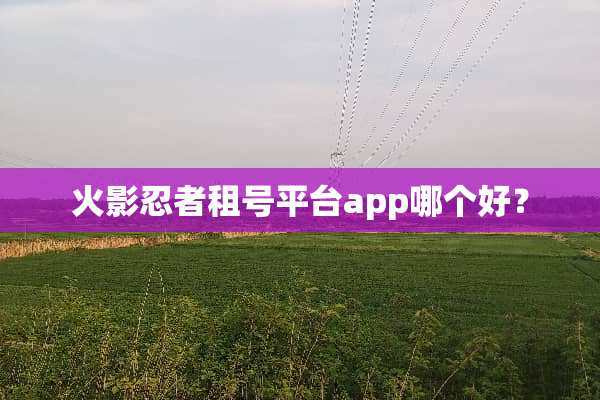 火影忍者租号平台app哪个好？