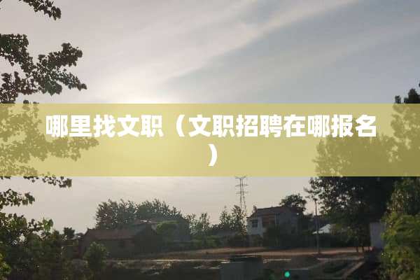 ***文职（文职招聘在哪报名）