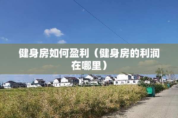 健身房如何盈利（健身房的利润在哪里）