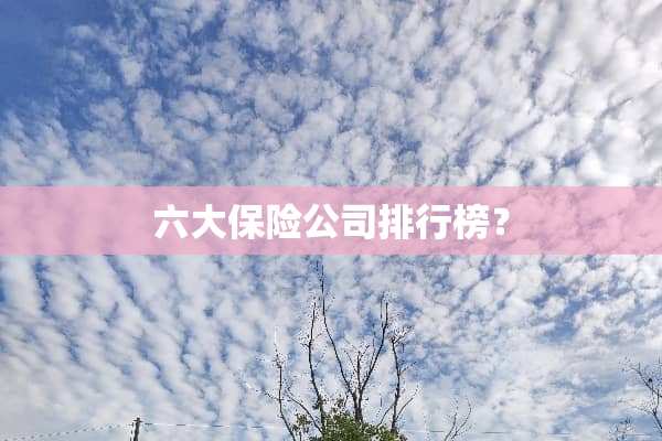 六大保险公司排行榜？