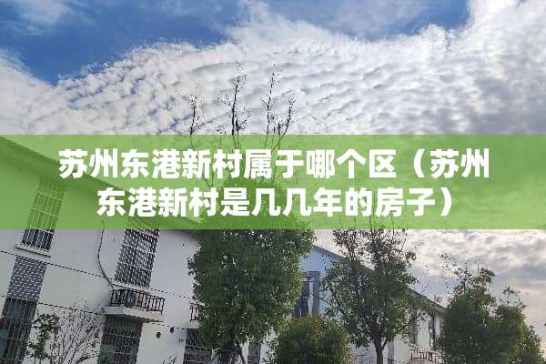 苏州东港新村属于哪个区（苏州东港新村是几几年的房子）