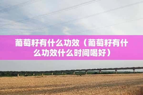 葡萄籽有什么功效（葡萄籽有什么功效什么时间喝好）
