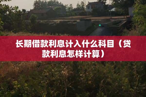 长期借款利息计入什么科目（贷款利息怎样计算）
