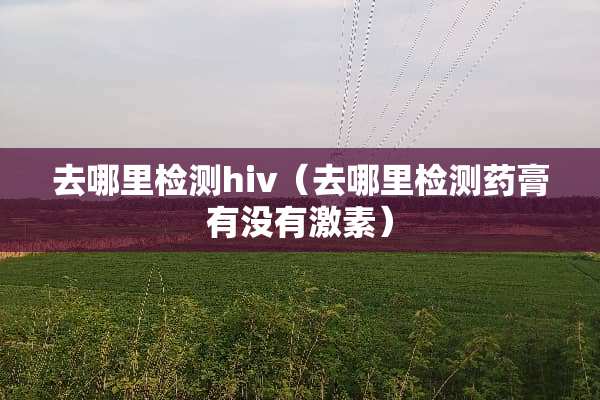 去哪里检测hiv（去哪里检测药膏有没有激素）