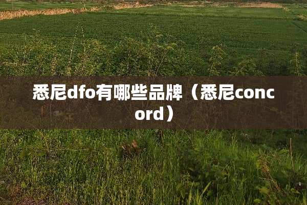 悉尼dfo有哪些品牌（悉尼concord）