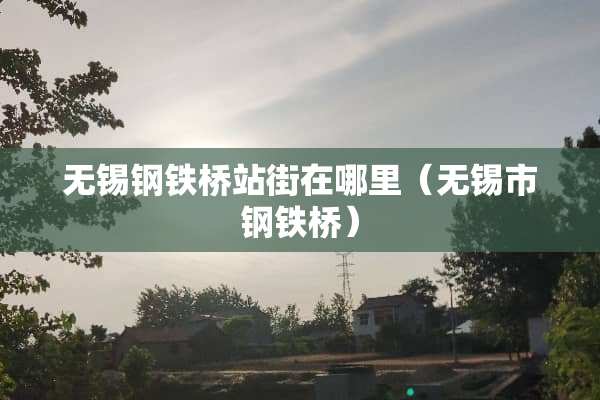 无锡钢铁桥站街在哪里（无锡市钢铁桥）