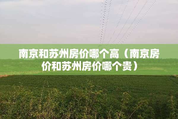 南京和苏州房价哪个高（南京房价和苏州房价哪个贵）