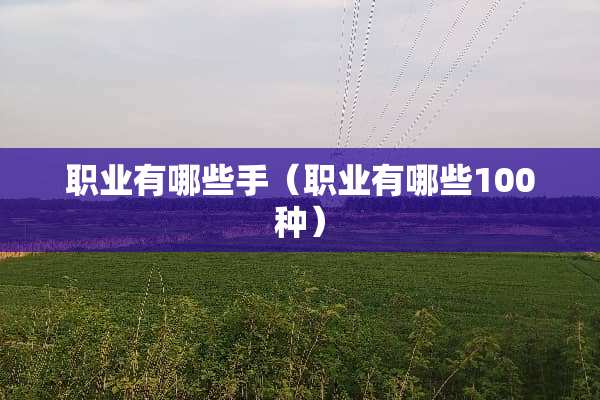 职业有哪些手（职业有哪些100种）