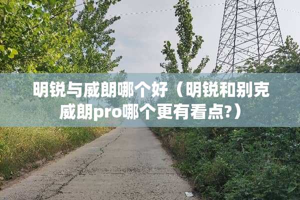 明锐与威朗哪个好（明锐和别克威朗pro哪个更有看点?）